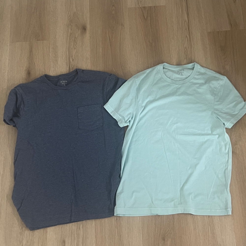 J. Crew Broken-In Crew Neck T-Shirt - Dark Blue and Light Blue